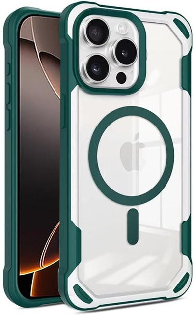 Stoßfeste transparente Handyhülle mit Armor-Bumper und MagSafe Kompatibilität für iPhone 16 15 14 13 12 11 Pro Max Plus von Yiran bag - Bild 1