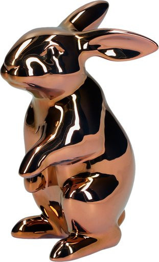 KPM Porzellan-Hase in Kupfer, Tischdekoration für Ostern und Frühling, Höhe: 17,0 cm, Breite: 11,0 cm, Tiefe: 17,0 cm - Bild 1