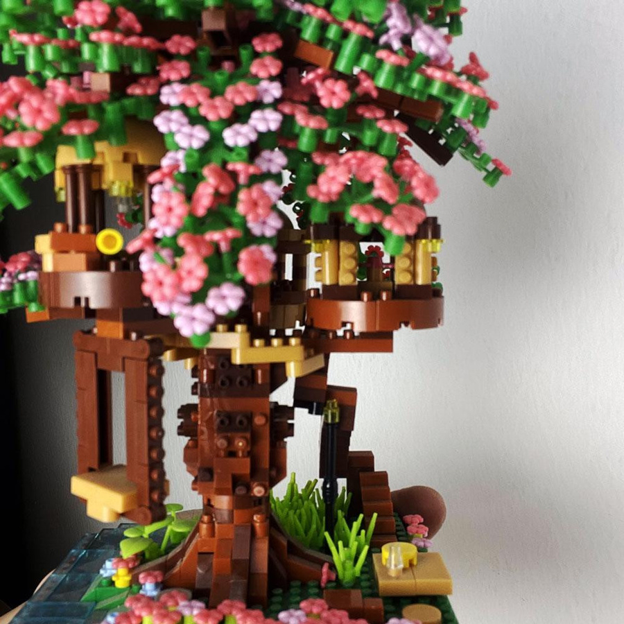 Linyi toy Kirschblüte Baum Haus Gebäude Blöcke Mini Blocks - Bild 2