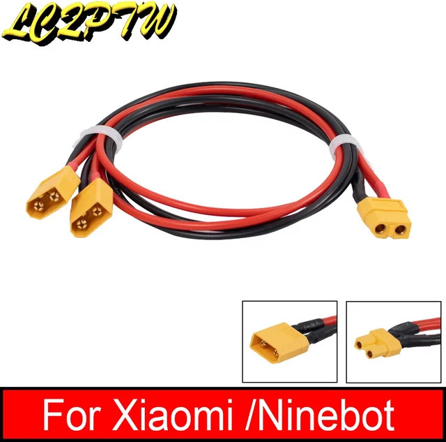 XT60 und XT30 Akku-Steckverbinder Y-Verteiler 3-Wege mit Silikonkabel für Xiaomi Ninebot Elektroroller, Gelb - Bild 1