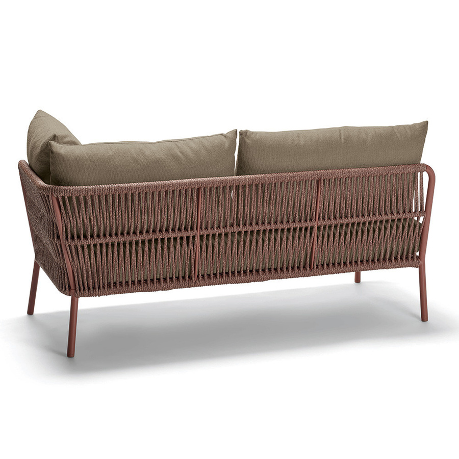 Stern Element Romy Lounge 2-Sitzer aus Aluminium mit Terra Kordel und Kissenset in Muskat - Bild 2