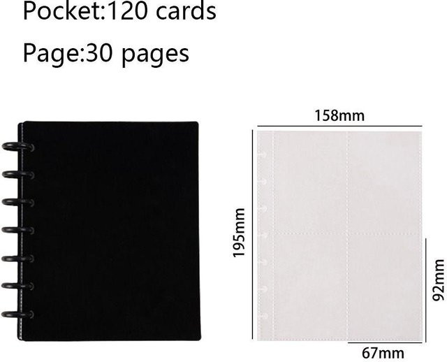 Star Chaser Fotokartenhalter für 3 Zoll Bilder mit mehreren Taschen, Loseblattordner in Schwarz - Bild 1