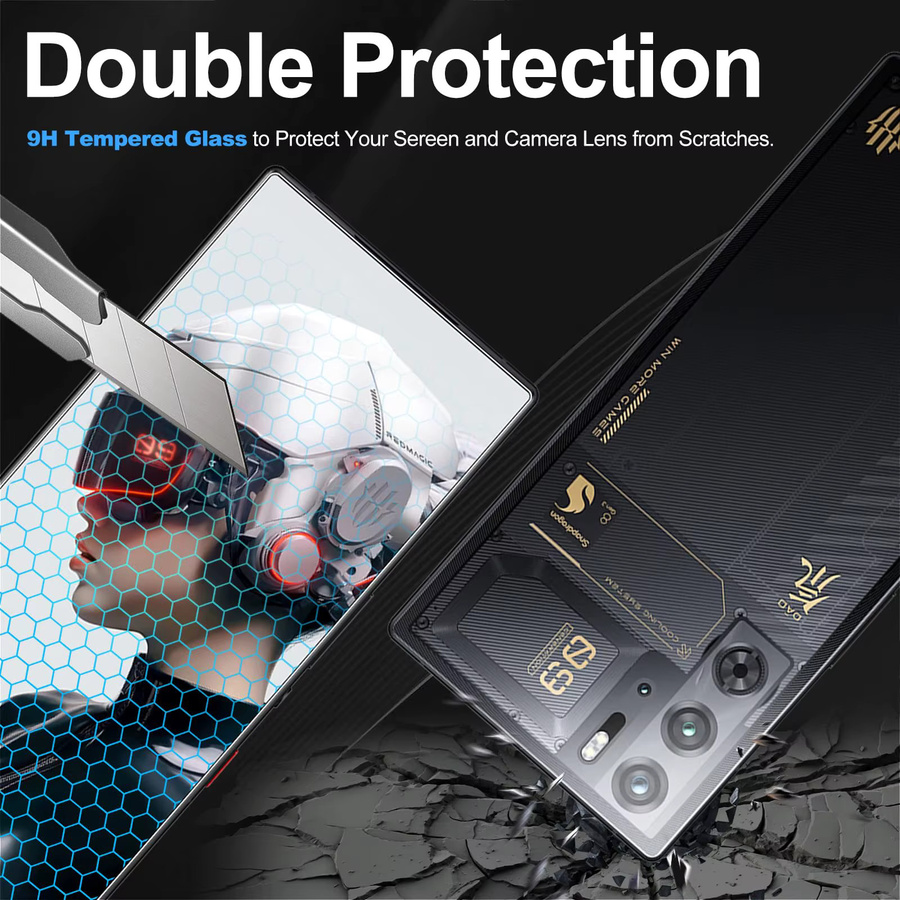 Nubia Red Magic 9 Pro Displayschutzfolie aus gehärtetem Glas HD Crystal 9H in Transparent - Bild 3