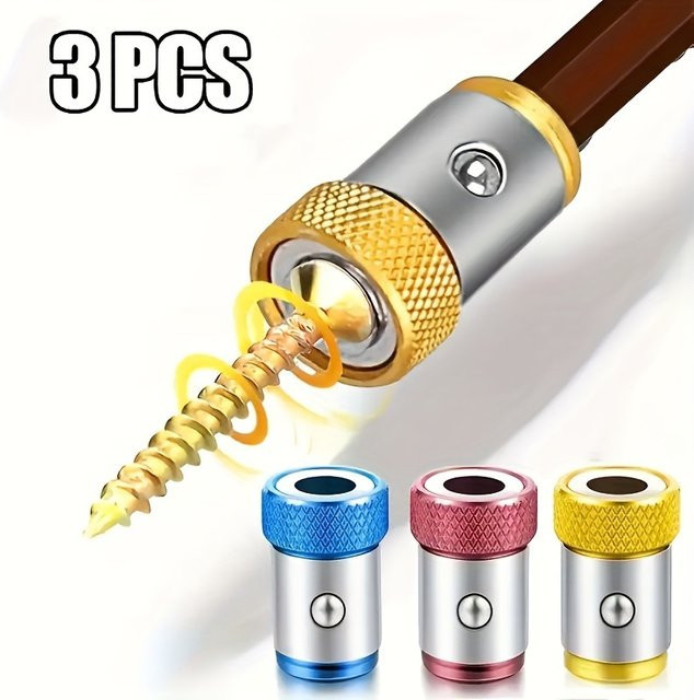 3-teiliges magnetisches Bohrerhalter-Set aus Legierung und Kunststoff in Multicolor mit rutschfestem Magnetring für Kreuzschraubendreher - Bild 1
