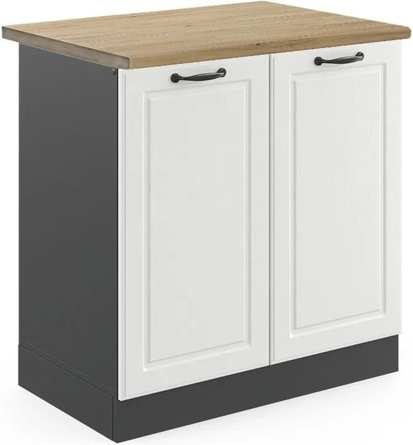 Vicco Spülenunterschrank R-Line Landhaus Weiß Anthrazit Eiche B/T/H: 80 x 60 x 81,6 cm - Bild 1