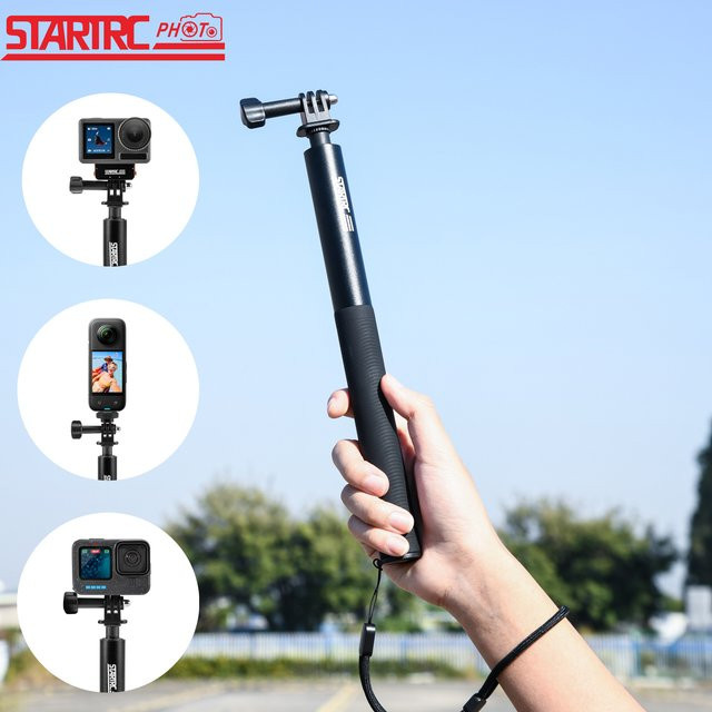STARTRC Selfie-Stick 1,3m in Schwarz mit 1/4-Zoll-Schraube für GoPro, Insta360 X4 X5, DJI Osmo Pocket 4 3 und Action Kameras - Bild 1