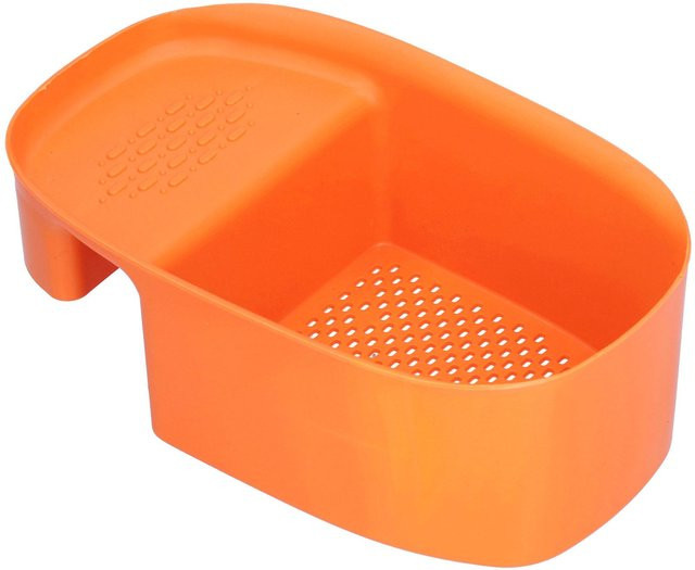 Multifunktionales Spülbecken Abtropfgestell von Fishine als Obst- und Gemüse-Abtropfer mit Essensreste-Filter in Orange - Bild 1