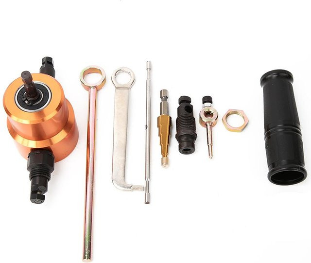 Koogeelife 360 Grad Doppelkopf Blechschneider Nibbler Bohrer aus Edelstahl in Multicolour für Autoreparaturen und DIY-Schneidarbeiten - Bild 1