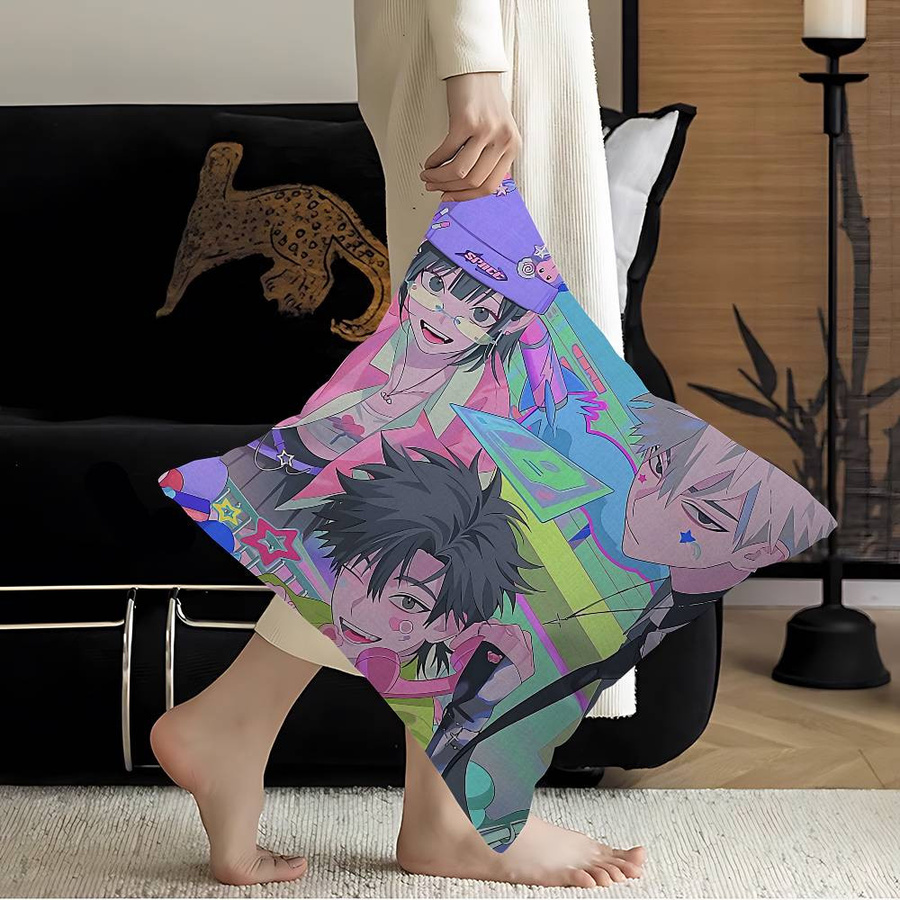 Dekorativer Anime Kissenbezug Link Click in Multicolor, Superweicher Peach Skin Kissenbezug für Bettwäsche und Heimdekoration, B/H: 18 x 18 cm - Bild 1
