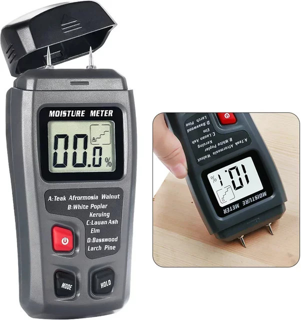 SNAKOL MT-10 Digitales Holzfeuchtemessgerät mit Stiftsensor für Holz, Papier, Karton und medizinische Materialien (0-99,9% Feuchtigkeit) - Bild 1