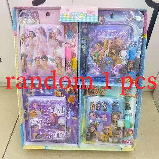 Yiran toy 1 KPOP Dämonenjäger Notizbuch mit Stift-Set, Cartoon Hardcover Tagebuch für Schüler, Grau/Mehrfarbig - Bild 1