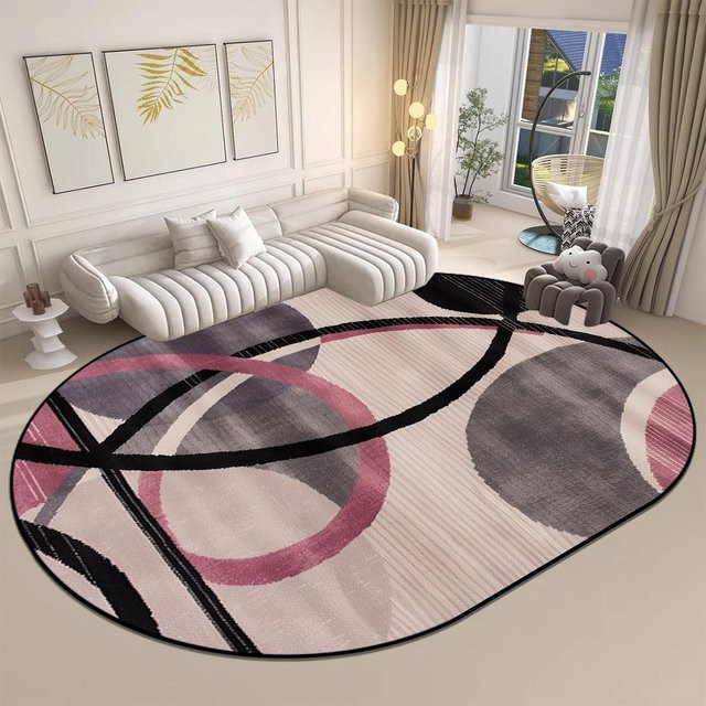 Karpetti Ovaler Teppich Modern Gestreift Waschbar Rutschfest B/T: 180 x 250 cm Multicolour - Bild 1