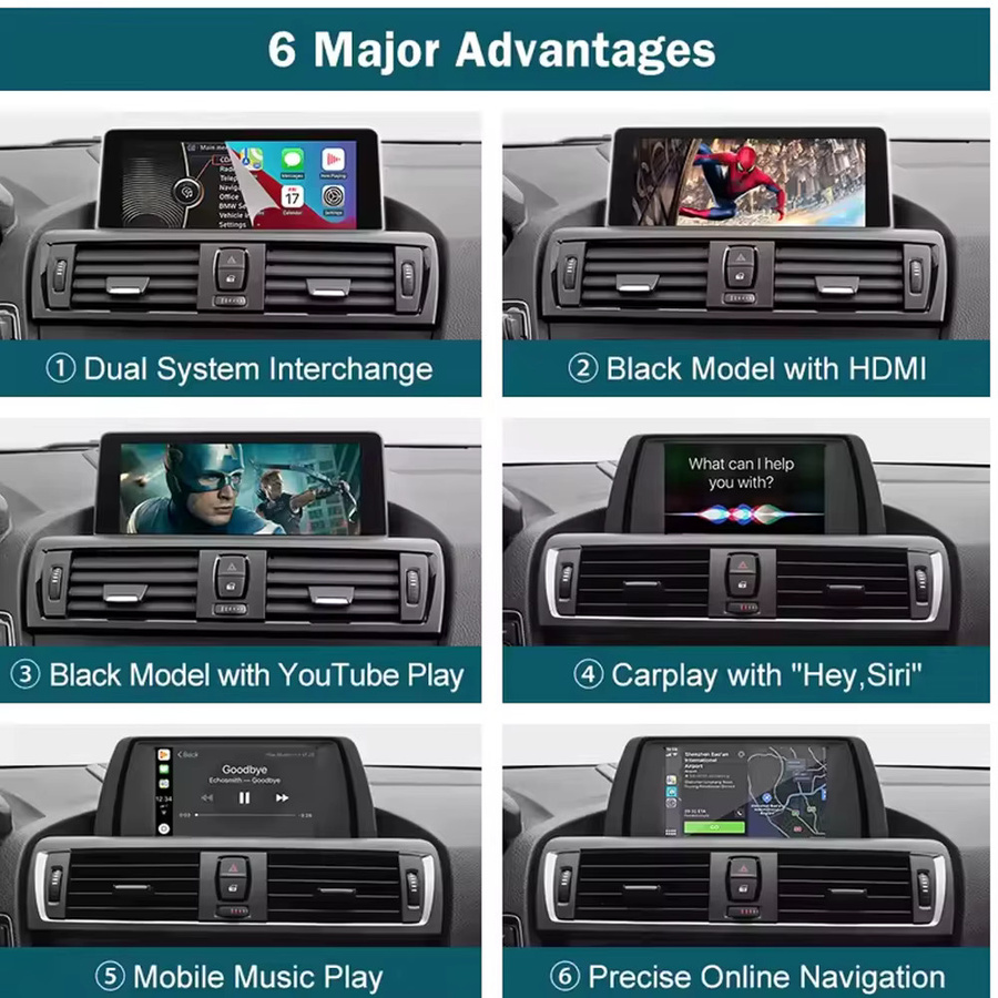 AUTOABC Kabellose CarPlay und Android Auto Schnittstelle mit Airplay und Mirror Link sowie GPS für BMW NBT EVO 1 2 3 4 5 6 7 Serie in Schwarz - Bild 4