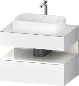Duravit Waschtischunterschrank Qatego Wandmontage in Weiß Hochglanz mit 1 Schublade, B/T/H: 80 x 55 x 60 cm - Bild 1