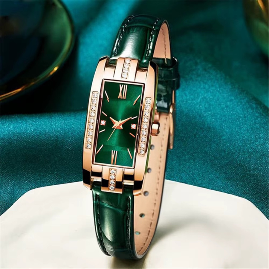 DEYROS Elegantes 2-teiliges Uhren-Set mit quadratischem Zifferblatt und römischen Ziffern für formelle Anlässe - Bild 2