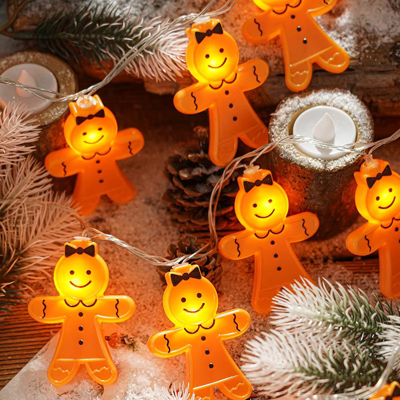 Joy-enlife LED Weihnachts-Lichterkette Lebkuchen-Männer mit 10 warmweißen LEDs, 1,5 m Länge - Bild 3
