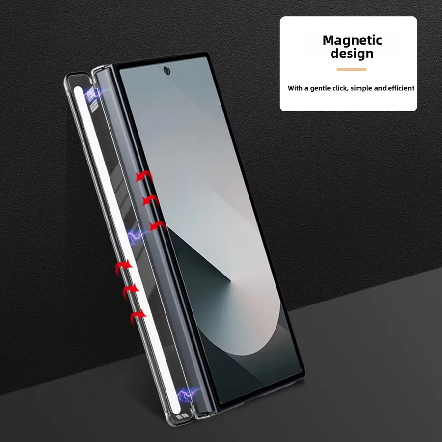 Transparente Schutzhülle mit Scharnier und drehbarer Halterung für Samsung Galaxy Z Fold 7, 6 und 5 mit magnetischer Anziehung - Bild 2