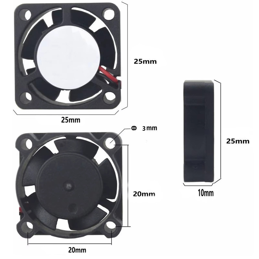 RCXAZ Bürstenloser DC-Lüfter, 2510, 5V-6V, 10.000 U/min - Bild 3