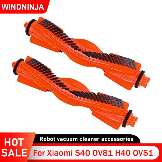 WINDNINJA Ersatz-Hauptbürste für Xiaomi S40 OV81 H40 OV51 Roboterstaubsauger, Anti-Verwicklungs-Rollenbürste in Orange - Bild 1