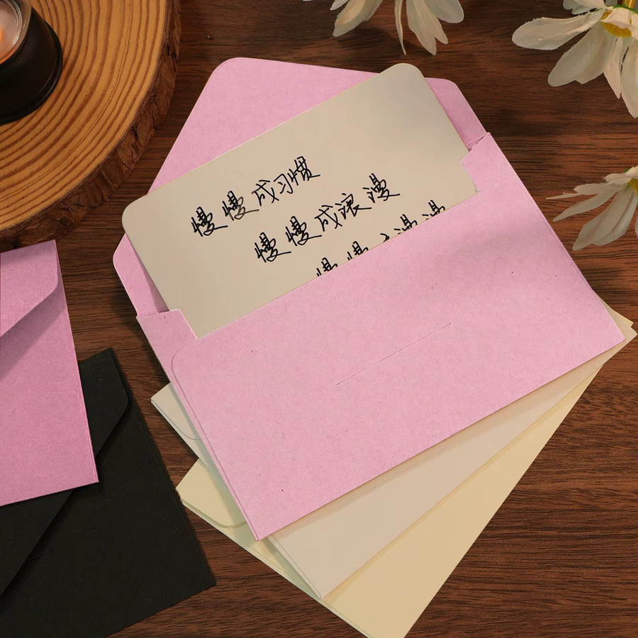 50 Stück klassische Fensterumschläge aus Papier in Pink für Hochzeitseinladungen und Geschenke - Bild 3