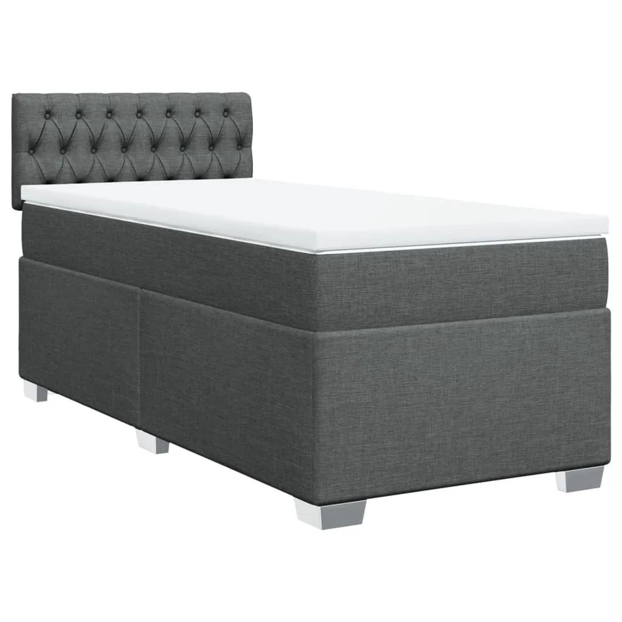 vidaXL Boxspringbett mit Matratze Hybrid Dunkelgrau B/T/H: 80 x 200 cm mit USB-Ladeport und Unterbettbeleuchtung - Bild 2
