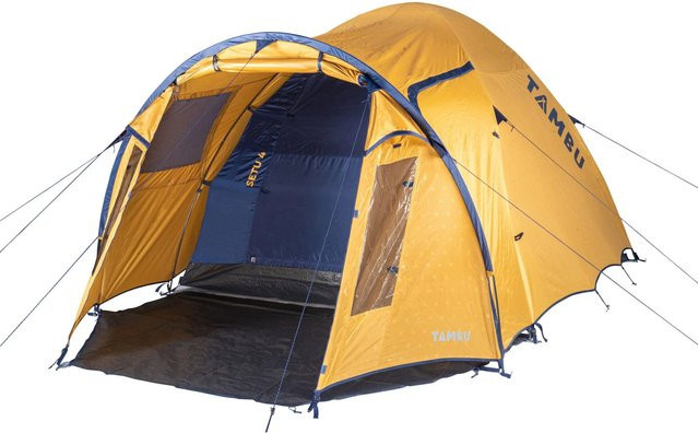 TAMBU Kuppelzelt SETU 4 für 4 Personen in Gelb, B/T/H: 370 x 250 x 190 cm, 3.000 mm Wassersäule - Bild 1