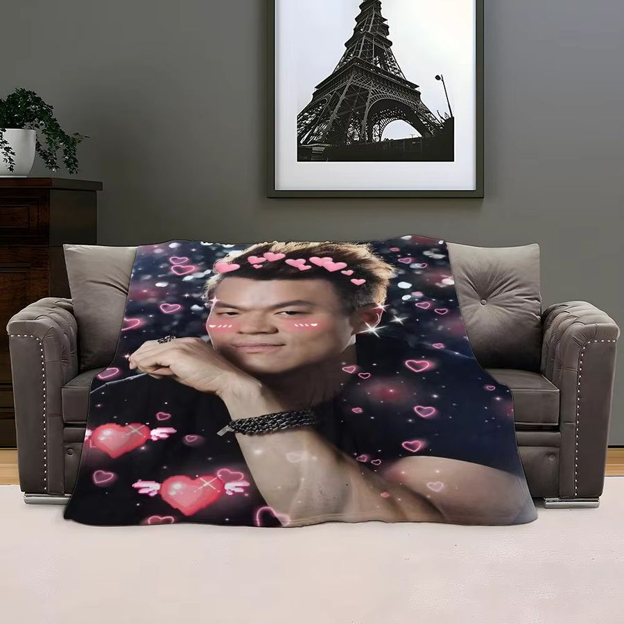 JYP Memesees Fleecedecke aus weichem Korallenfleece in Schwarz - Bild 3