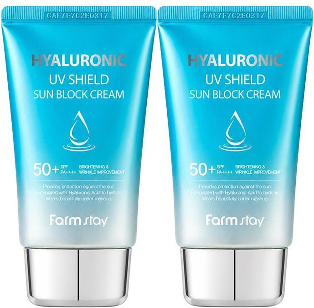 Farmstay Hyaluronic UV Shield Sonnencreme, LSF 50+, 2x 50 ml, Hyaluronsäure - Bild 1