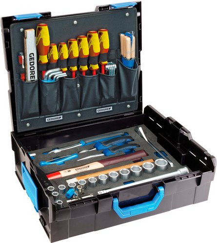 Gedore L-BOXX 136 Werkzeugkoffer Sortiment Handwerker 58-teilig in Schwarz und Blau aus Kunststoff - Bild 1