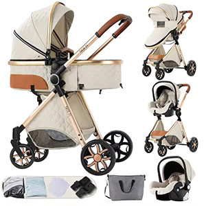 Magic ZC 3-in-1 Reisesystem Kinderwagen mit Autositz und Babywanne, faltbar, Weiß - Bild 4