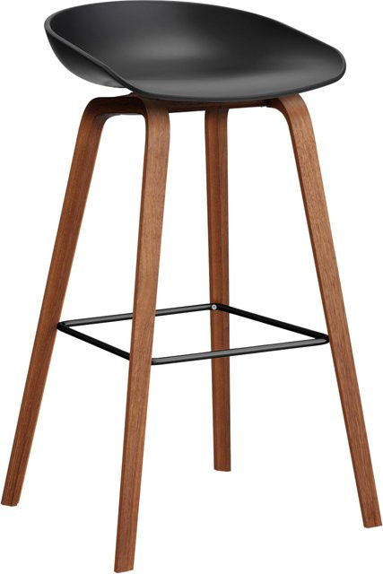 HAY About A Stool AAS 32 Hocker in Schwarz mit Eichenholz oder Walnussholz und Polypropylen - Bild 1