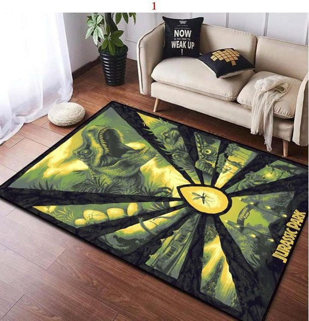 Karpetti Jurassic Park Teppich mit Dinosaurier-Motiv, waschbar, B/T: 120 x 160 cm, Mehrfarbig - Bild 1