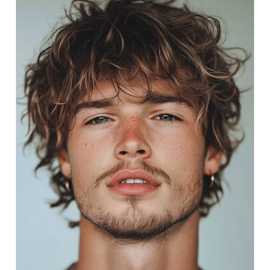 OYM HAIR Herren-Kurzhaarperücke, Schwarz, Locken, Pixie-Schnitt, Remy-Echthaar - Bild 1