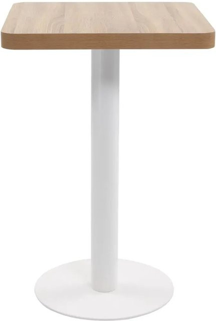 vidaXL Bistrotisch in Hellbraun und Weiß aus MDF und Stahl, B/T/H: 50 x 50 x 75 cm - Bild 1