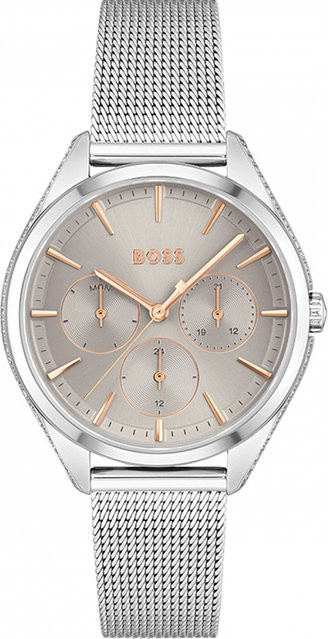 BOSS Damenuhr, Analoguhr, Quarz, Edelstahl, Silber, 38 mm, 3 ATM - Bild 1