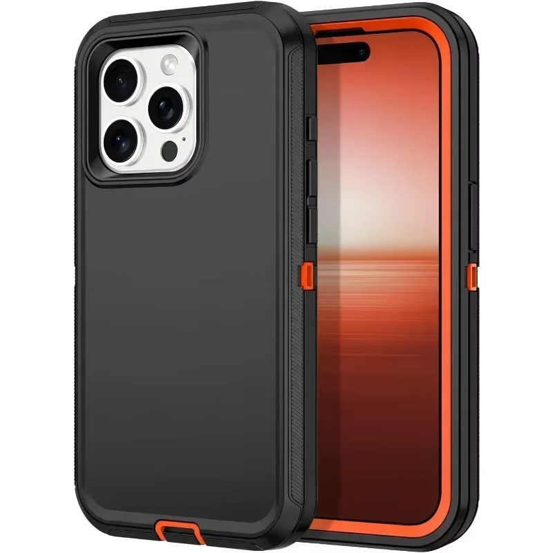 OTT-BOX Heavy Armor Handyhülle mit stoßfester PC-Hartschale und Silikonrahmen für iPhone 16 Pro Max Plus 15 14 13 in Schwarz und Blau - Bild 5