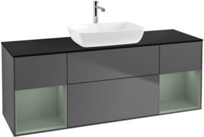 V&B Waschtischunterschrank Finion in Anthrazit lackiert, Breite: 160 cm, Tiefe: 50,1 cm, Höhe: 50,1 cm - Bild 1