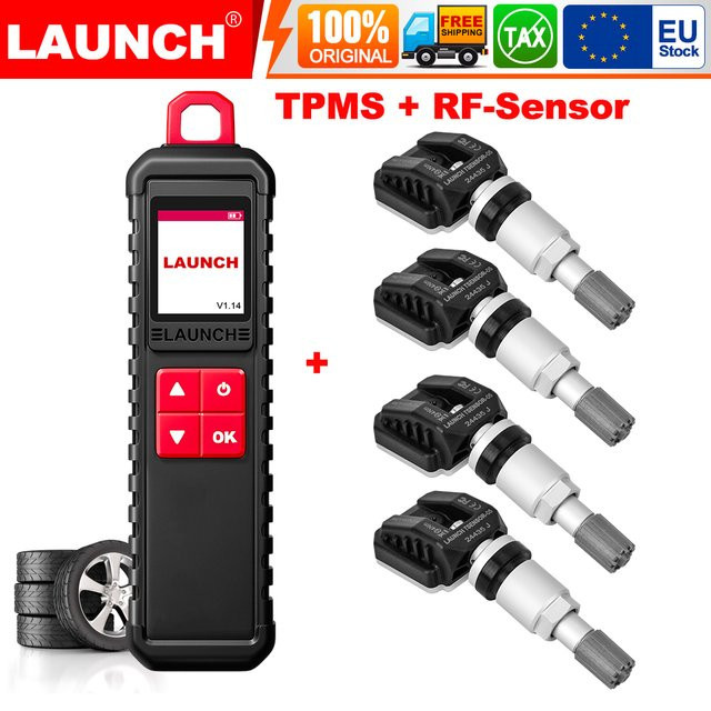 LAUNCH X431 I-TPMS Reifendruck-Diagnosegerät mit Aktivlernfunktion für 315/433MHz Sensoren in Schwarz, kompatibel mit X431 PRO V5.0/PRO3S + V5.0 - Bild 1