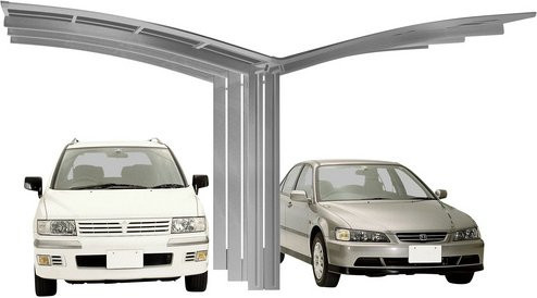 Ximax Doppelcarport Portoforte-110 mit Y-Stützpfosten in Edelstahl-Look, Breite: 543 cm, Tiefe: 495,4 cm - Bild 3