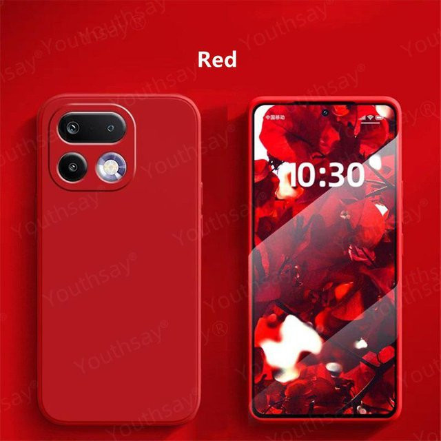 Original Flüssigsilikon Schutzhülle für Realme 16 Pro 5G und Realme 16 Pro Plus 5G aus weichem TPU in Rot - Bild 1