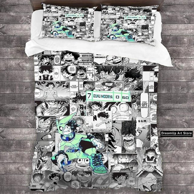 Bettwäscheset My Hero Academia Manga Anime von Binchi Fitness mit Bettdeckenbezug und Kissenbezug, Mehrfarbig, B/H: 135 x 200 cm - Bild 1
