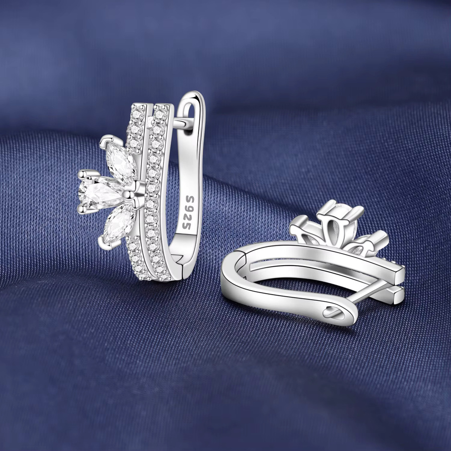 CYCUFF Creolen, 925 Silber, Blumen, Zirkonia, Damen - Bild 2