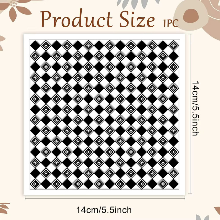 Textur-Stempel für Polymer Clay mit Plaid-Stil, geometrischen Mustern und Blättern zur Modellierung von Ton - Bild 1
