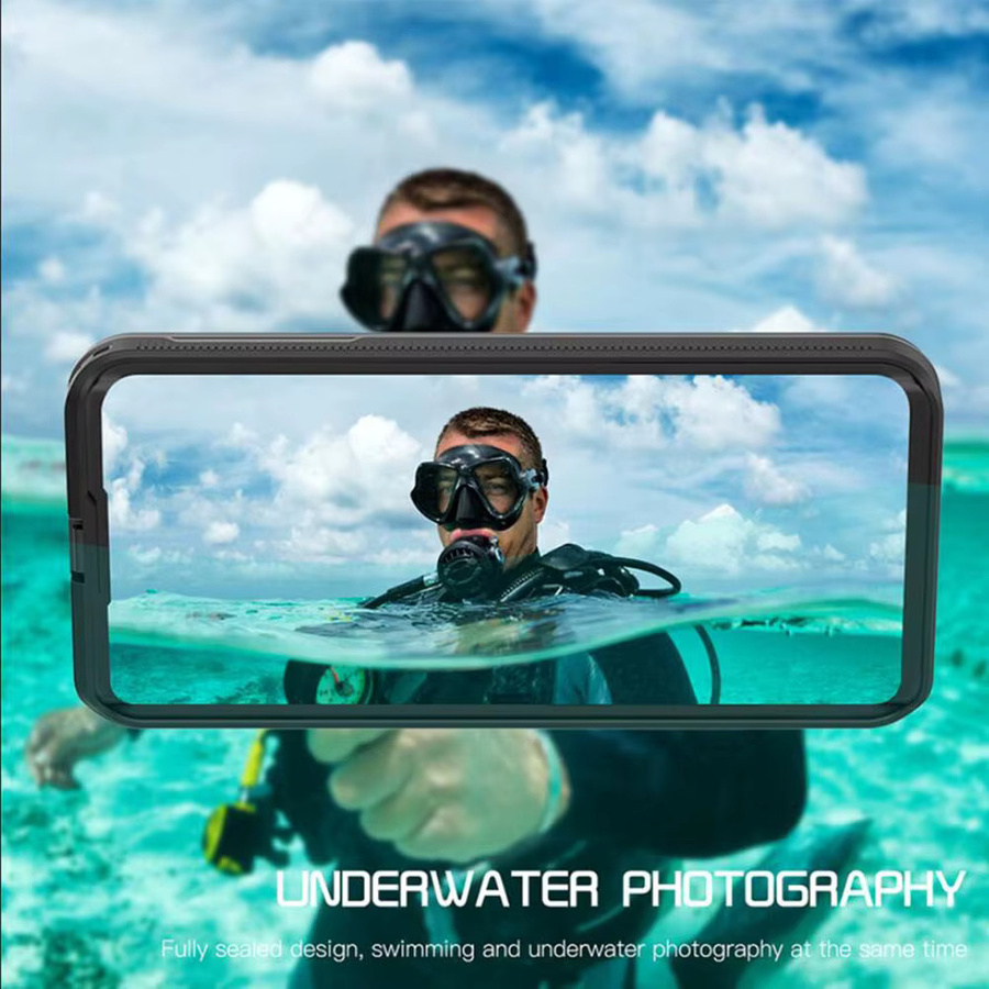 Wasserdichte Schutzhülle IP68 für Huawei P40, P30 Pro und P20 Lite in Schwarz für Outdoor-Sport, Schwimmen und Tauchen - Bild 3