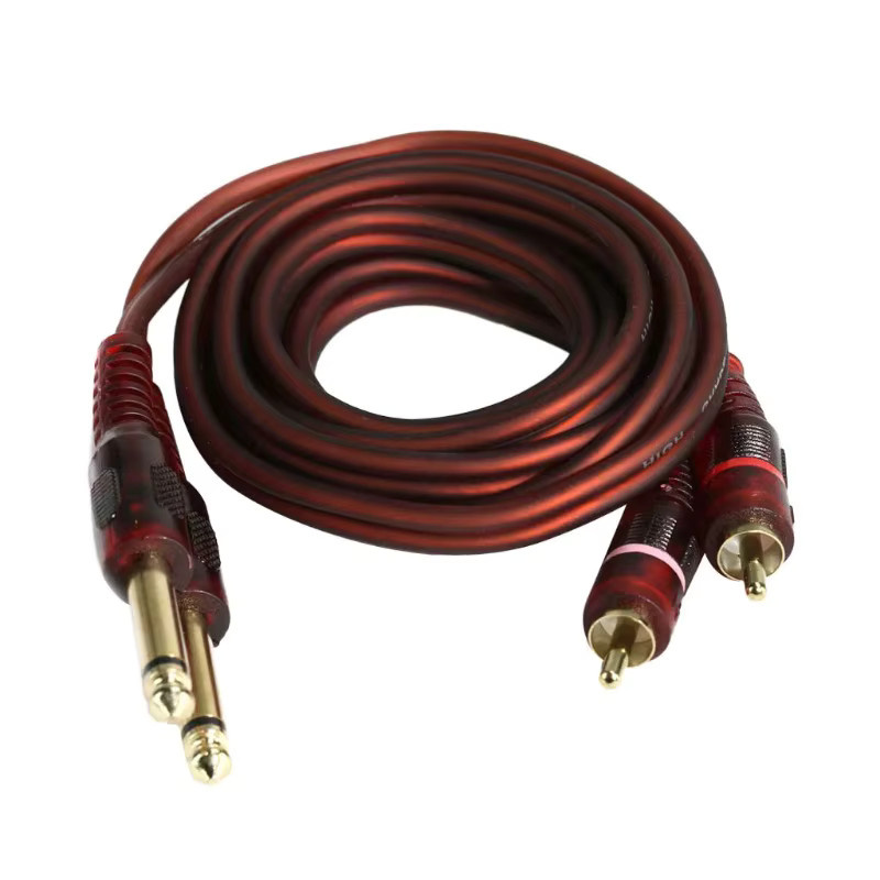 Wsellda Audiokabel Rot Dual 6,35 mm auf Dual-RCA und Dual 3,5 mm auf Dual-RCA für PC, DVD, TV und Mixer - Bild 4