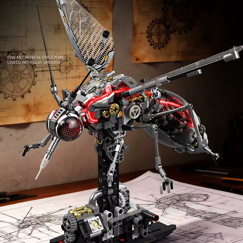 yaafun Mechanischer Mücken-Roboter, Cyberpunk-Insekten-Modell, Bausteine, mit Licht, ab 8 Jahren - Bild 3