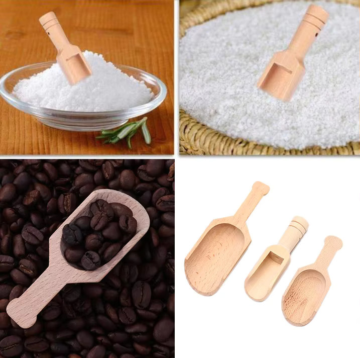 HUXUAN Mini-Holzlöffel für Tee und Kaffee in Braun mit mattem Finish - Bild 3