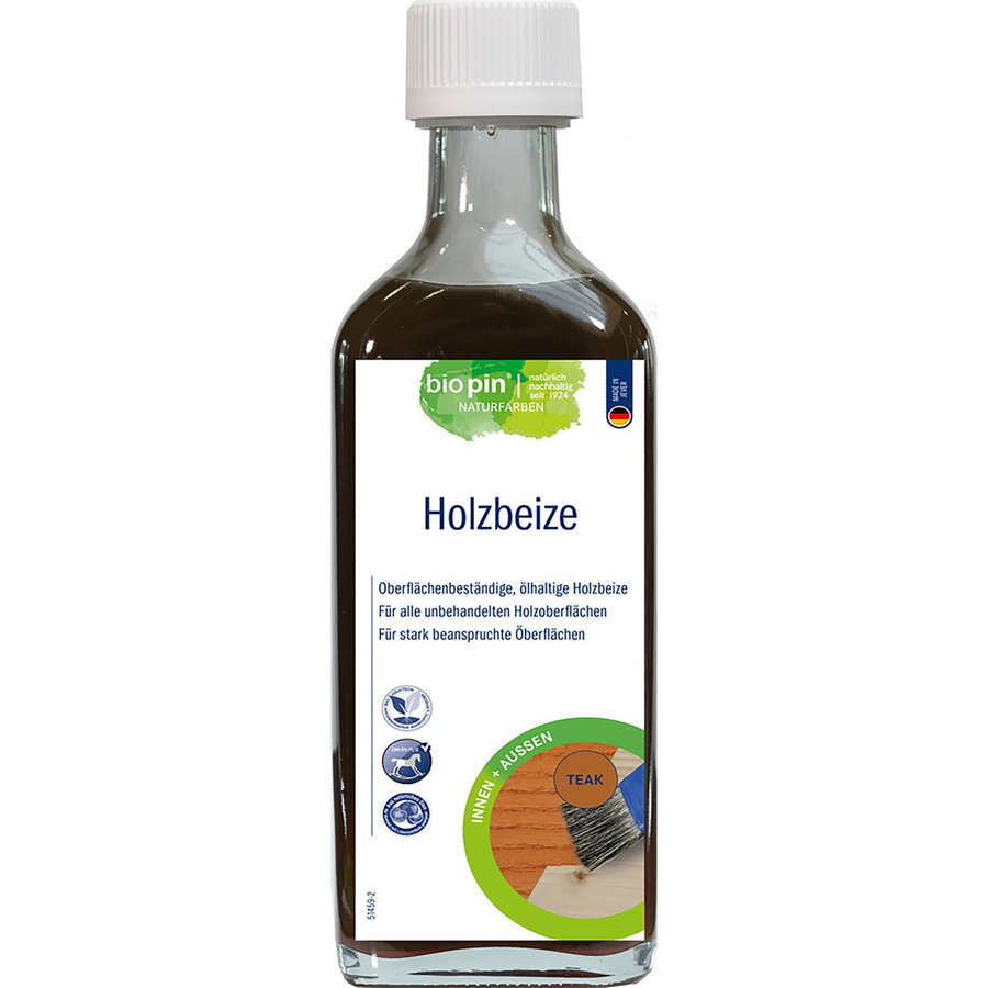 Biopin Holzbeize Teak, wasserabweisend, Lösungsmittelbasiert, Braun, 250 ml - Bild 2