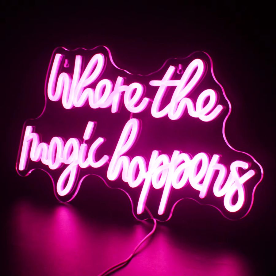 Wanxing Neon LED Schild Where The Magic Happens Wanddeko als Nachtlicht für Schlafzimmer, Hochzeit, Party oder Bar - Bild 1