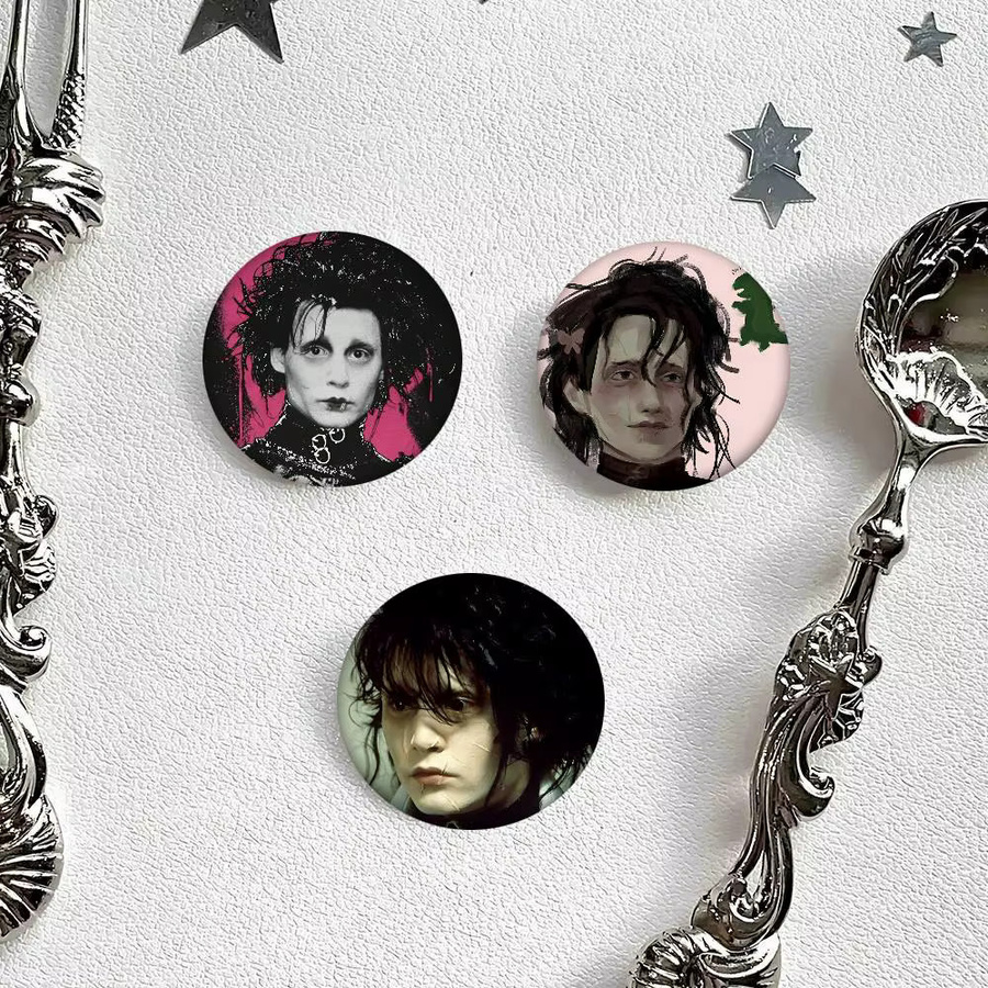 E-Edward S-Scissorhands Runde Abzeichen Brosche, Anstecknadel - Bild 5